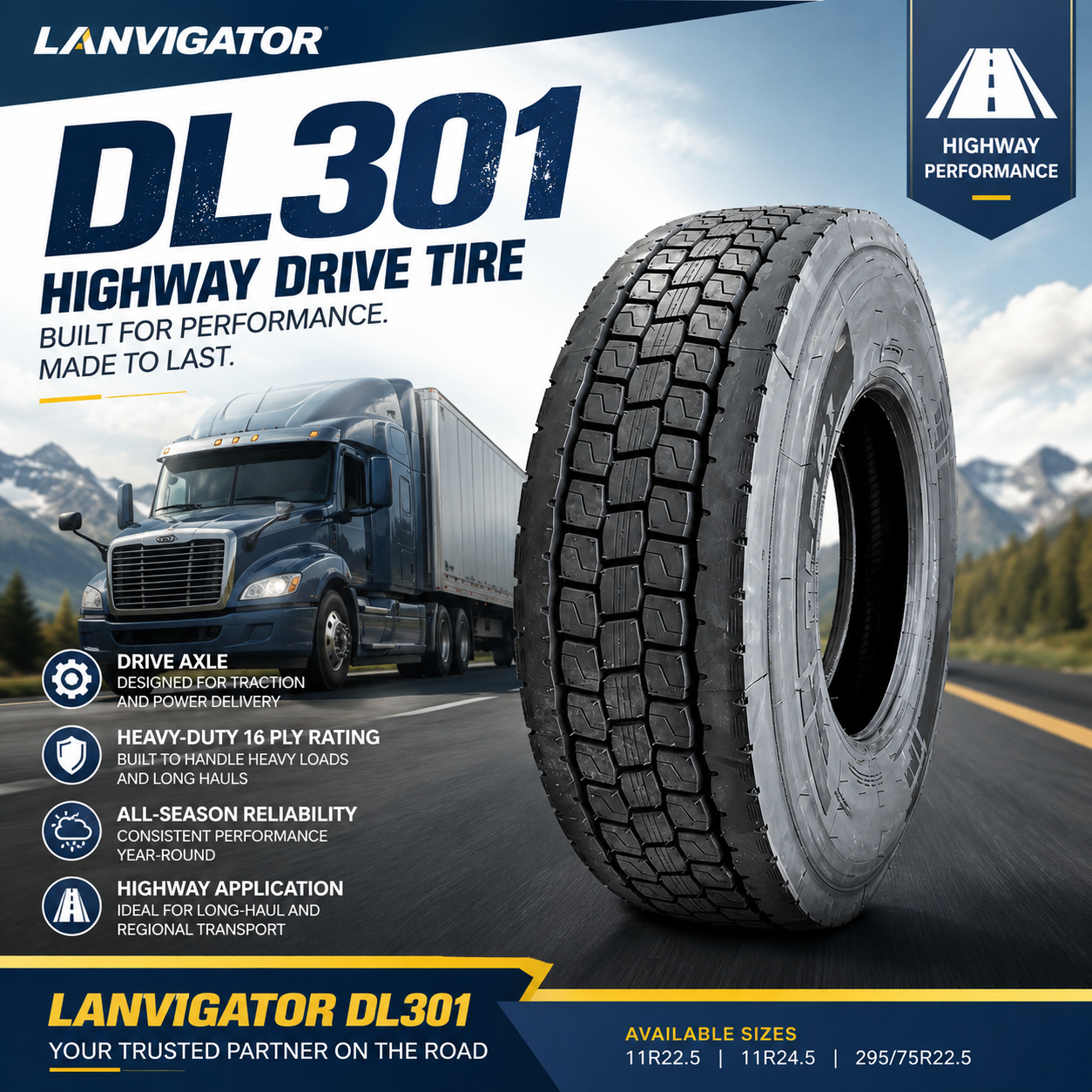 LANVIGATOR DL301: A Heavy-Duty Highway Truck Tire Built for Reliable Drive-Axle Performance