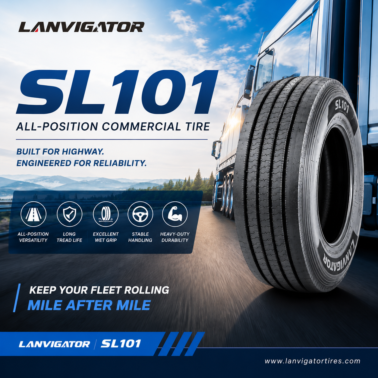 LANVIGATOR SL101 Tire Review: A Reliable All-Position Commercial Truck Tire for Highway Fleets